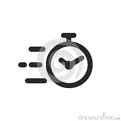 Fast stopwatch line icon. Fast time sign. Speed clock symbol urgency, deadline, time management, competition â€“ for stock Stock Photo